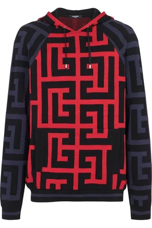 Balmain Hoodie mit Monogramm-Print