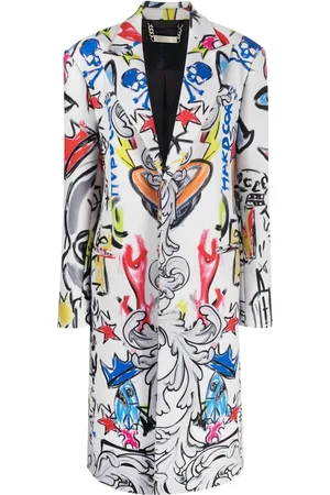 Philipp Plein Agnelli Mantel mit Graffiti-Print