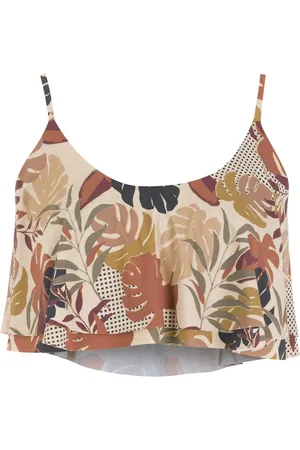 AMIR SLAMA Cropped-Top mit Palmblatt-Print