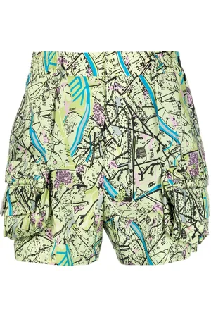 Fendi Cargo-Shorts mit Landkarten-Print
