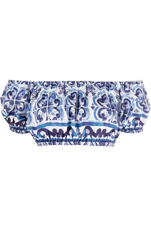 Dolce & Gabbana Cropped-Top mit Majolica-Print