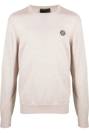 Philipp Plein Merinopullover mit Logo-Patch