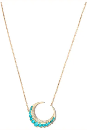 JACQUIE AICHE Kleine 14kt Crescent Moon Gelbgoldhalskette