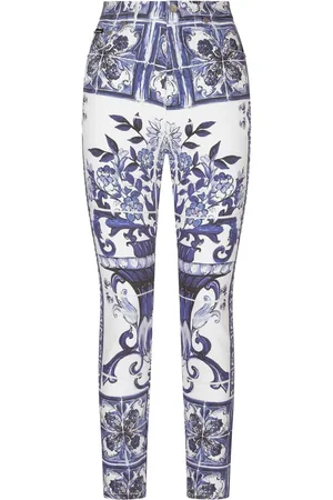 Dolce & Gabbana Grace Skinny-Jeans mit Majolica-Print