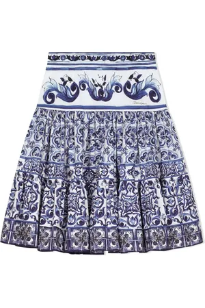 Dolce & Gabbana Rock aus Popeline mit Majolica-Print