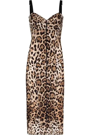 Dolce & Gabbana Midikleid mit Leoparden-Print