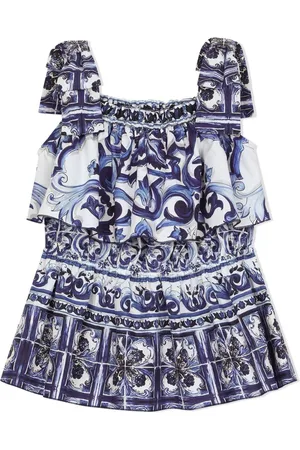 Dolce & Gabbana Popeline-Top mit Majolica-Print