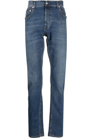 Alexander McQueen Slim-Fit-Jeans mit Logo-Stickerei