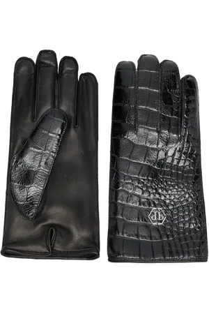 Philipp Plein Handschuhe mit Kroko-Effekt
