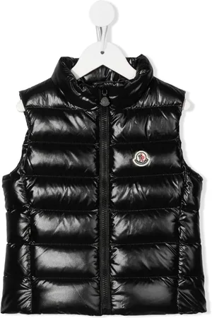 Moncler Gefütterte Weste mit Logo-Patch
