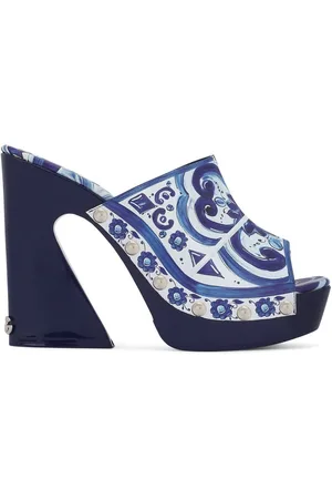 Dolce & Gabbana Plateau-Clogs mit Majolica-Print 105mm
