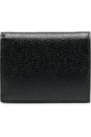Thom Browne Billfold With Coin Compartment In Pebble Grain