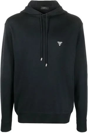 Prada Gestrickter Hoodie mit Logo-Stickerei