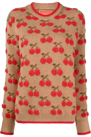 La DoubleJ Intarsien-Pullover mit Kirschen