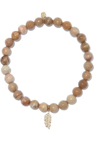 Sydney Evan Perlenarmband mit mini 14kt Gelbgold-Diamantanhänger