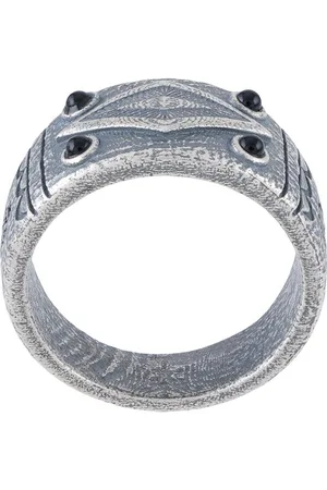 Nialaya Gravierter Vintage-Ring mit Onyx