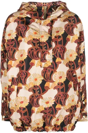 La DoubleJ Kapuzenjacke mit Blumen-Print