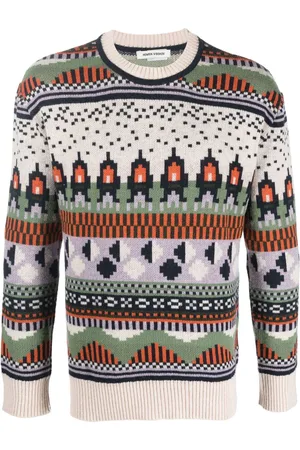 HENRIK VIBSKOV Gestrickter Intarsien-Pullover