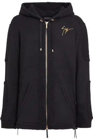 Giuseppe Zanotti Kapuzenjacke mit Shearling-Besatz