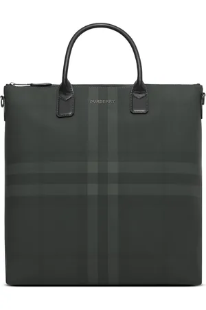 Burberry Karierte Handtasche mit Lederdetails