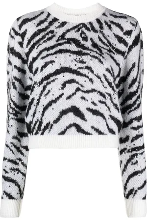 Alessandra Rich Intarsien-Pullover mit Zebramuster