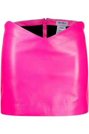 The Attico Asymmetrischer Bleistiftrock aus Leder