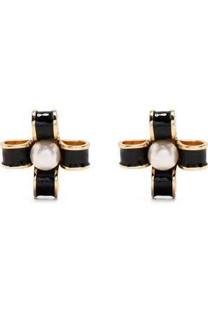 CHANEL Ohrclips mit Kunstperlen