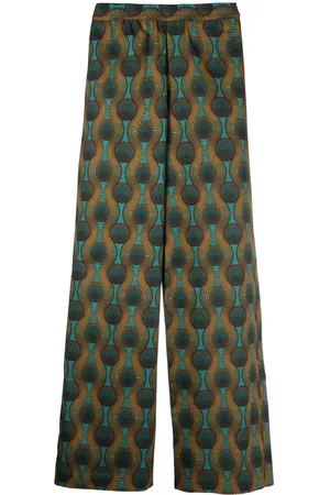 OZWALD BOATENG Seidenhose mit geometrischem Print