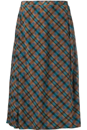 Saint Laurent Faltenrock mit Check