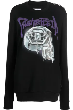 Philipp Plein Oversized-Sweatshirt mit Totenkopf
