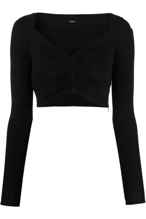 VERSACE Cropped-Bluse mit V-Ausschnitt