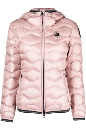 Blauer Gefütterte Jacke mit Logo-Patch