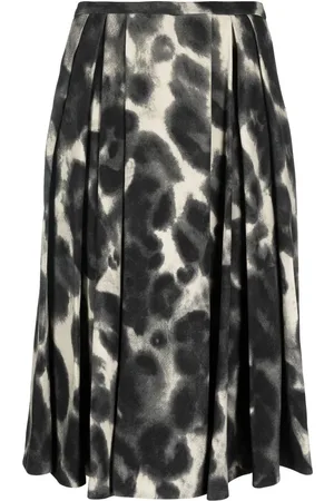 Aspesi Plisseerock mit abstraktem Print
