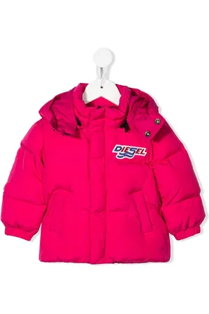 Diesel Gefütterte Jacke mit Logo-Patch
