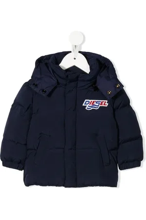 Diesel Gefütterte Jacke mit Logo-Patch