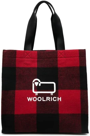Woolrich Karierter Shopper mit Logo-Print