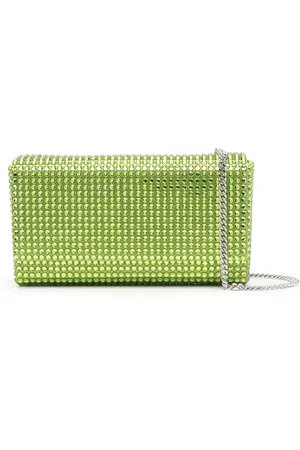 Amina Muaddi Superamina Paloma Clutch mit Kristallen