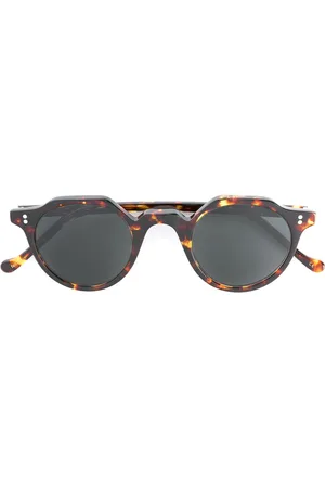 LESCA Runde Sonnenbrille in Schildpattoptik