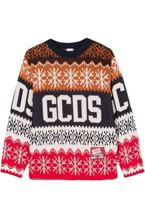 GCDS Intarsien-Pullover mit Logo