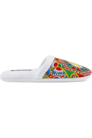 Dolce & Gabbana Slipper mit Carretto Siciliano-Print