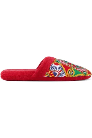 Dolce & Gabbana Slipper mit Carretto Siciliano-Print