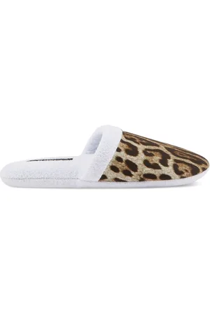 Dolce & Gabbana Slipper aus Frottee mit Leo-Print