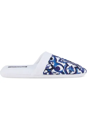 Dolce & Gabbana Slipper aus Frottee mit Barocco-Print