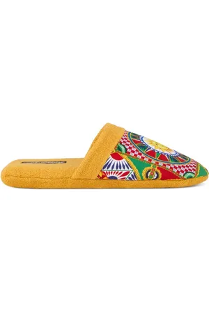 Dolce & Gabbana Slipper aus Frottee mit abstraktem Print