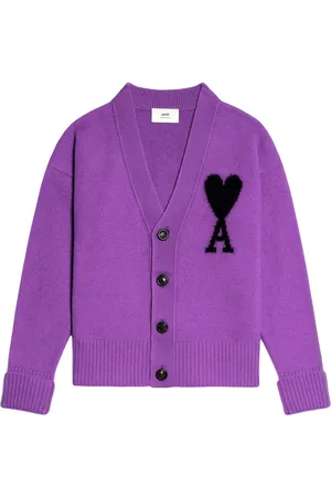 Ami Cardigan mit Intarsien-Logo