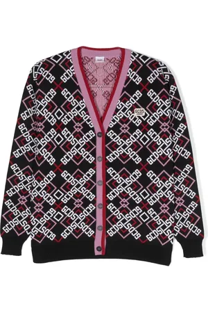 GCDS TEEN Intarsien-Cardigan mit Logo