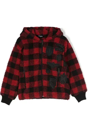 Dsquared2 Karierte Jacke aus Faux Shearling