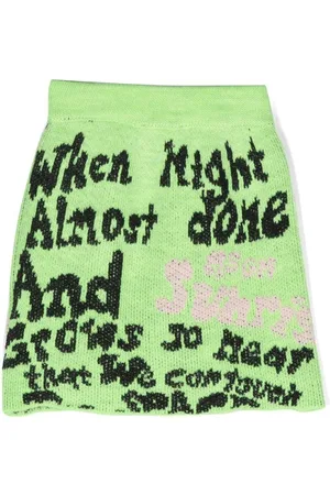 Msgm Gestrickter Rock mit Slogan-Print