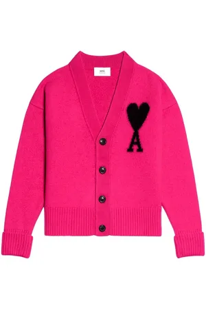 Ami Cardigan mit Intarsien-Logo