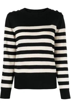 MAX & MOI Gestreifter Kaschmirpullover